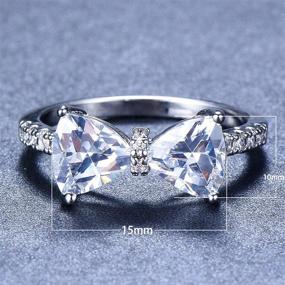 img 2 attached to 💍 Engagement Wedding Ring with Bow Design – Cubic Zirconia Stainless Steel Ring for Parties and Special Occasions