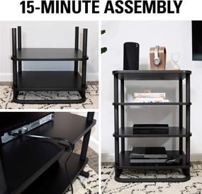 img 3 attached to 🔌 Sanus AV Media Stand: Enhanced Cable Management & Adjustable Feet - High Capacity - 400lbs Holding Capacity for Audio/Video Components - Quick 15-Minute Installation - Inclusive of All Necessary Hardware