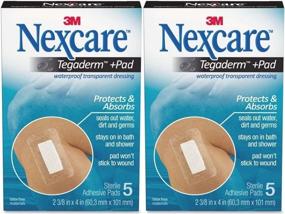 img 2 attached to 🩹 Nexcare Absolute Waterproof Premium Adhesive Pad, 2-3/8 x 4 inches, 5-count Pack (2 packs)