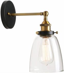 img 2 attached to Vintage Wall Sconce with Clear Glass Shade, Metal Base Industrial Wall Light Fixtures - Ideal for Farmhouse Bedroom, Bathroom Vanity Mirror, Cafe Club (Antique)