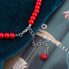 img 2 attached to 💎 Ювелирный набор Femtindo Black Faux Pearl для женщин - ожерелье, серьги и браслет - костюмные аксессуары