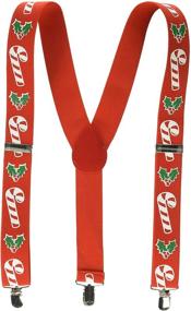 img 2 attached to 🍭 Candy Cane and Holly Adjustable Suspenders - Party Accessory for Ultimate Festive Look (1 Count) (1/Pkg)