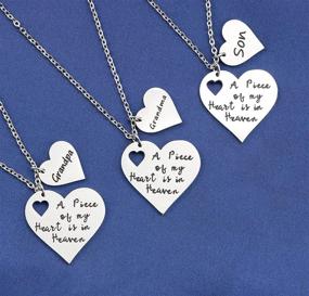 img 1 attached to 💔 JoycuFF Memorial Stainless Steel Pendant Necklace - A Piece of My Heart in Heaven Sympathy Gifts for Loss of Loved One, Sisters, and Women
