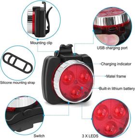 img 2 attached to LYITP Rechargeable Bike Light Set - Front and Back Bicycle Lights, Waterproof Headlight, Lightweight & Durable, Easy Mount & Remove, Cycling Safety Accessories, 4 Modes (2 Cables, 2 Straps)