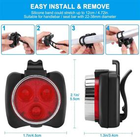 img 1 attached to LYITP Rechargeable Bike Light Set - Front and Back Bicycle Lights, Waterproof Headlight, Lightweight & Durable, Easy Mount & Remove, Cycling Safety Accessories, 4 Modes (2 Cables, 2 Straps)