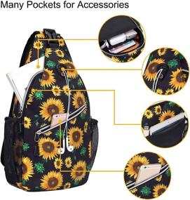img 3 attached to 🌻 MOSISO Sunflower Backpack: Stylish Crossbody Shoulder Bag for Fashionable Travelers