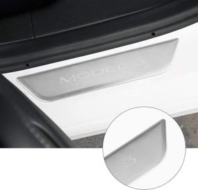 img 2 attached to 🚪 Enhanced Stainless Steel Rear Door Sill Protection for Motrobe Tesla Model 3