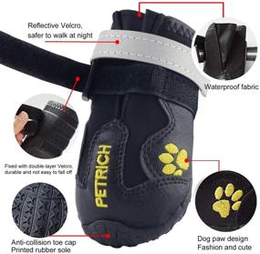 img 1 attached to CEESC Dog Boots: Waterproof Shoes with Adjustable Reflective Velcro Straps for Small, Medium & Large Dogs - Rugged Anti-Slip Sole, Black (4PCS)