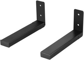 img 4 attached to 🔊 WALI SLK201 Center Channel Speaker Wall Mount - Dual Bracket Holder Stands, Black, Hold up to 30 lbs, Adjustable Arms from 7 to 11.5 inches