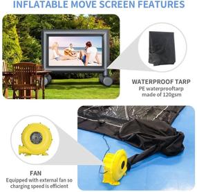 img 2 attached to 🎬 Inflatable Projector Screen for Outdoors - ISPNZH Portable Indoor Theater Screen ideal for Outdoor Parties, Backyard Pool Movie Watching. Supports Front & Rear Projection (16FT)