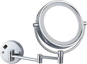 img 2 attached to 💄 Nameeks Glimmer Double Face Round LED 5x Magnification Makeup Mirror - Chrome Finish