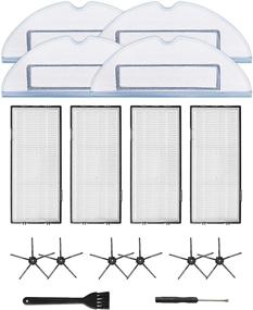 img 4 attached to 🧹 LANROON Replacement Parts for Roborock S7 Series Robot Vacuum and Mop – Set of 4 Hepa Filters, 6 Side Brushes, and 4 Mop Pads