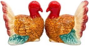 img 3 attached to Attractives' Magnetic Ceramic Salt & Pepper Shakers: Turkey-inspired Tabletop Delights