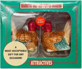 img 1 attached to Attractives' Magnetic Ceramic Salt & Pepper Shakers: Turkey-inspired Tabletop Delights