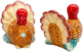 img 2 attached to Attractives' Magnetic Ceramic Salt & Pepper Shakers: Turkey-inspired Tabletop Delights