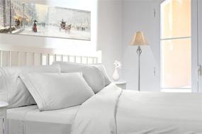 img 1 attached to 🛏️ Clara Clark Premier 1800 Series Queen Bed Sheet Set - White, Hypoallergenic, Deep Pocket, 4pc