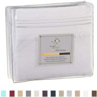 🛏️ clara clark premier 1800 series queen bed sheet set - white, hypoallergenic, deep pocket, 4pc logo