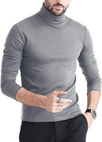 img 3 attached to 🧥 Gafeng Men's Slim Fit Thermal Turtleneck Base Layer Solid Lightweight Winter Warm Underwear Tee Top