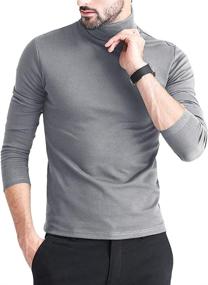 img 4 attached to 🧥 Gafeng Men's Slim Fit Thermal Turtleneck Base Layer Solid Lightweight Winter Warm Underwear Tee Top