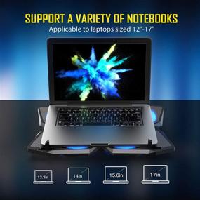 img 2 attached to 🔥 Zezzio Ultra Quiet Laptop Cooler: Powerful Cooling Solution for 12-17 Inch Notebooks