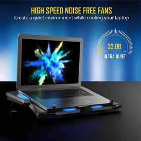 img 3 attached to 🔥 Zezzio Ultra Quiet Laptop Cooler: Powerful Cooling Solution for 12-17 Inch Notebooks