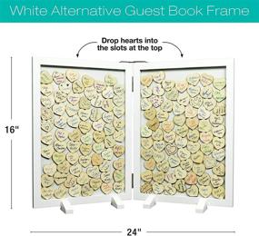 img 2 attached to 🎉 Wedding Guest Drop Top Frame: A Unique Guest Book Alternative with 140 Blank Wooden Hearts and a Picture Frame – Hinged for Easy Tabletop Display