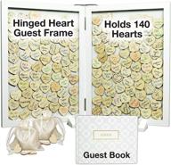 🎉 wedding guest drop top frame: a unique guest book alternative with 140 blank wooden hearts and a picture frame – hinged for easy tabletop display logo