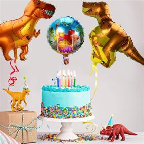 img 1 attached to 🦖 Dinosaur Balloons: 12-Piece Foil Balloons for Dinosaur Party Supplies & Jungle Theme Events