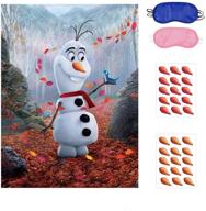 🎉 nidezon frozen party games, pin the nose on olaf, 36 pcs nose stickers for boys and girls, ideal for frozen theme parties and birthday gifts logo