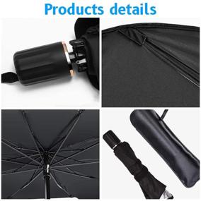 img 1 attached to 🌂 Foldable Umbrella Windshield Sun Shade for Car - Blocking Sun Glare and Heat, Suitable for Truck and Most Vehicles