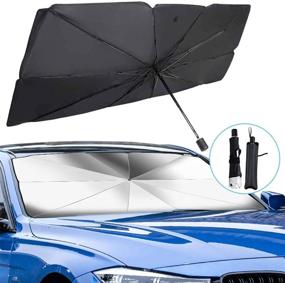 img 4 attached to 🌂 Foldable Umbrella Windshield Sun Shade for Car - Blocking Sun Glare and Heat, Suitable for Truck and Most Vehicles