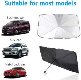 img 2 attached to 🌂 Foldable Umbrella Windshield Sun Shade for Car - Blocking Sun Glare and Heat, Suitable for Truck and Most Vehicles