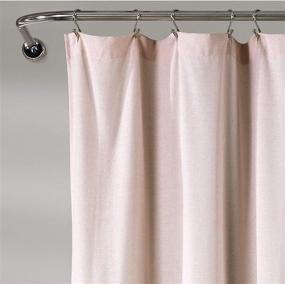 img 2 attached to 🛁 Lush Decor Blush and White Linen Button Shower Curtain - 72 Inch x 72 Inch