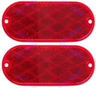 🚛 [all star truck parts] oval reflectors: red/amber self-adhesive or drill mount - sae 13 dot - quick and easy installation (red, pack of 2) logo