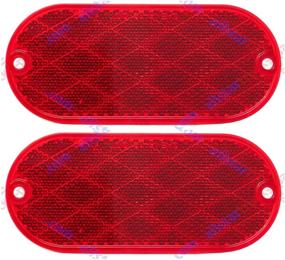 img 2 attached to 🚛 [ALL STAR TRUCK PARTS] Oval Reflectors: Red/Amber Self-Adhesive or Drill Mount - SAE 13 DOT - Quick and Easy Installation (Red, Pack of 2)