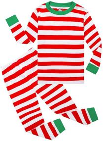 img 4 attached to 🎄 Boys' Sleepwear & Robes: Striped Christmas Pajamas with a Cozy Family Vibe