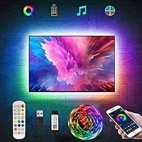 img 3 attached to 📺 Enhance Your TV Viewing Experience with RGB LED Strip Lights - Bluetooth App Control, Music Sync, USB Bias Lighting Kit - Perfect for 40-60 inch TVs - Includes Remote - Transform Your Room with RGB 5050 LEDs!