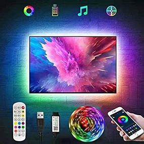 img 1 attached to 📺 Enhance Your TV Viewing Experience with RGB LED Strip Lights - Bluetooth App Control, Music Sync, USB Bias Lighting Kit - Perfect for 40-60 inch TVs - Includes Remote - Transform Your Room with RGB 5050 LEDs!