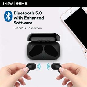 img 2 attached to 🎧 Улучшенные беспроводные Bluetooth наушники SHAVA GEM с шумоподавлением, микрофоном и сенсорным экраном для объемного звука 3D