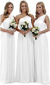 img 1 attached to Future Girl Shoulder Bridesmaid Asymmetric Women's Clothing and Dresses