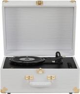 🎶 crosley cr6253b-wc антология винтажная пластинка 3-х скоростей с bluetooth в чемодане - белый крокодил: вечное сочетание ретро-дизайна и современной связи логотип