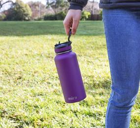 img 1 attached to 💧 MIRA 32 oz Stainless Steel Water Bottle with Straw Lid - Hydro Vacuum Insulated Metal Thermos Flask: Keeps Drinks Cold for 24 Hours, Hot for 12 Hours - BPA-Free Straw Cap - Iris