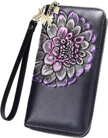 img 4 attached to 👛 FEITH&amp;FELLY Women RFID Blocking Wallet: Genuine Leather Wristlet Clutch Purse Handbag