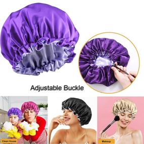 img 2 attached to 🔥 5pcs Large Satin Bonnet for Curly Natural Hair - Reversible Silk Hair Cap for Women Sleeping,188 - Ultimate Hair Protection and Comfort