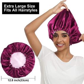 img 3 attached to 🔥 5pcs Large Satin Bonnet for Curly Natural Hair - Reversible Silk Hair Cap for Women Sleeping,188 - Ultimate Hair Protection and Comfort