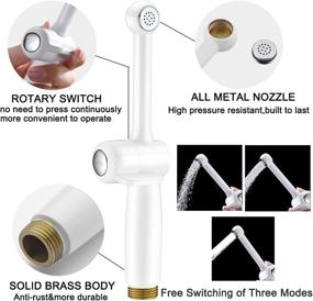 img 3 attached to 🚽 Premium White Solid Brass Handheld Bidet Sprayer for Toilet - SonTiy Cloth Diaper Sprayer for Toilet, Muslim Shower, Jet Spray for Toilet Seat. Anti-High Water Pressure Bidet with Adjustable Pressure Control.