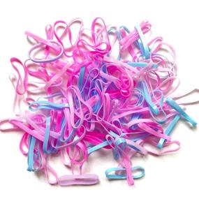 img 4 attached to 🎨 1200 Colorful Fashion Mini Rubber Bands: Disposable Elastic Hair Bands for Infants, Toddler Girls, and Kids - Thin Small Hair Ties