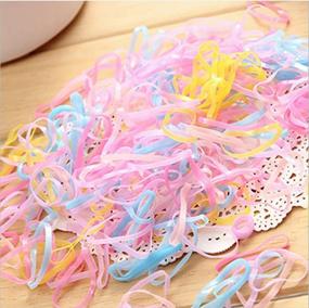 img 3 attached to 🎨 1200 Colorful Fashion Mini Rubber Bands: Disposable Elastic Hair Bands for Infants, Toddler Girls, and Kids - Thin Small Hair Ties