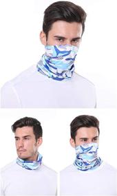 img 1 attached to Neck Gaiter Balaclava Bandana - 5 Pack Headwear Face Cover Mask Headband for Women and Men