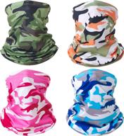 neck gaiter balaclava bandana - 5 pack headwear face cover mask headband for women and men logo